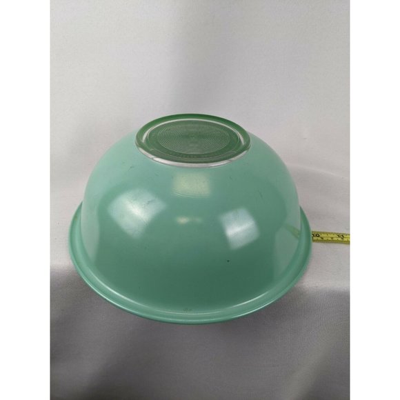 Vintage Pyrex Mint Green Bowl Clear Bottom 10" Diameter - Picture 4 of 5
